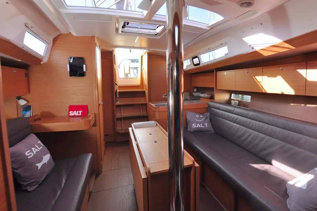 Salon of Salt, a Dufour 350 GL sailboat at Flensburg, Germany