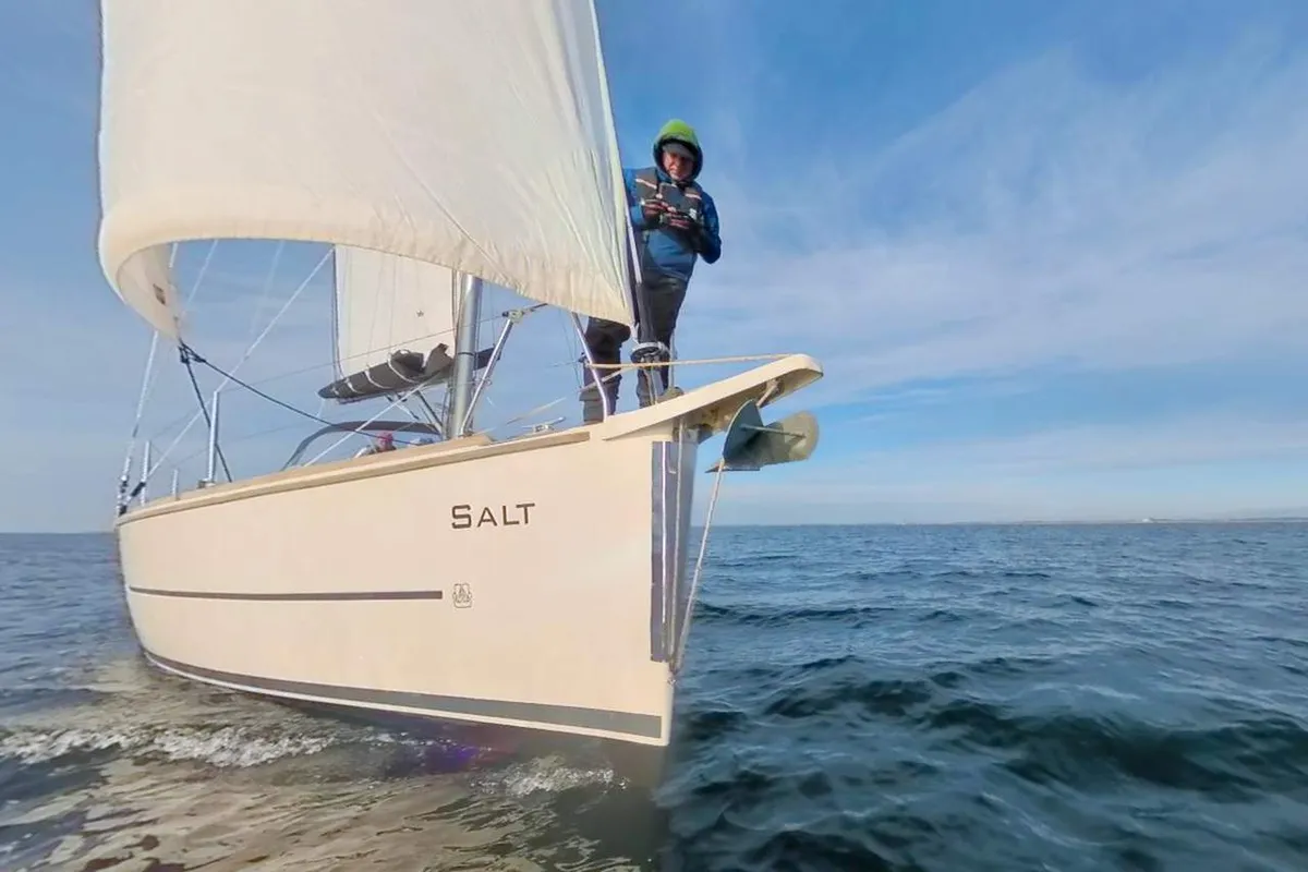 Exterior view of Salt, a Dufour 350 GL sailboat at Flensburg, Germany