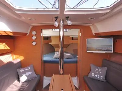 Salon of Salt, a Dufour 350 GL sailboat at Flensburg, Germany