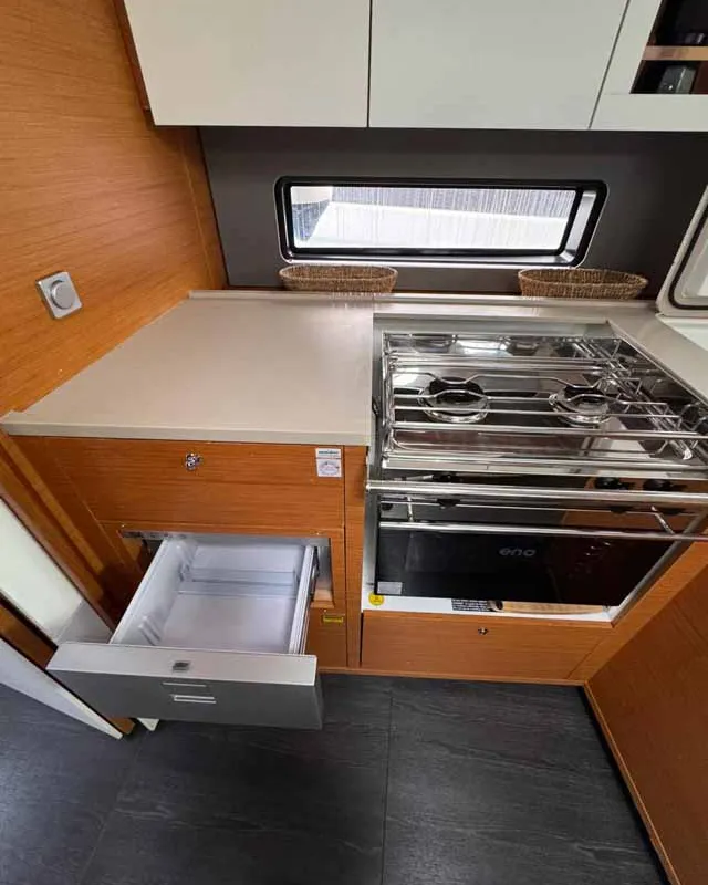 Galley of Fuego del Viento, a Dufour 41 sailboat at Grad Trogir, Croatia