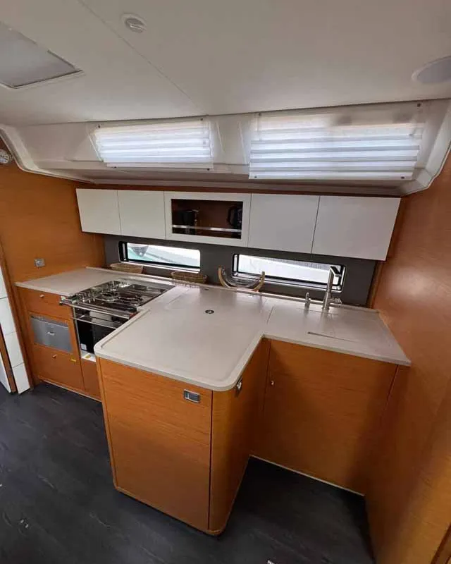Galley of Fuego del Viento, a Dufour 41 sailboat at Grad Trogir, Croatia