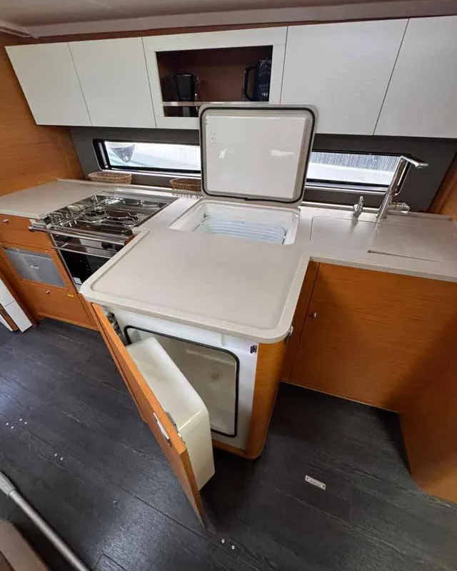 Galley of Fuego del Viento, a Dufour 41 sailboat at Grad Trogir, Croatia
