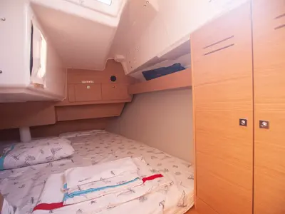 Cabin on Nautilus, a Dufour 360 Grand Large sailboat at Marmaris, Turkey