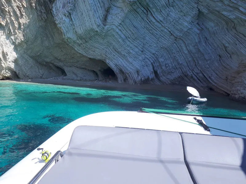 Deck of Elysium crewed - VIP equipped, a Lagoon 42 catamaran at Municipal Unit of Lefkada, Greece