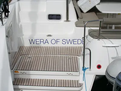 Deck of Wera of Sweden, a Lagoon 40 catamaran at Dubrovnik, Croatia