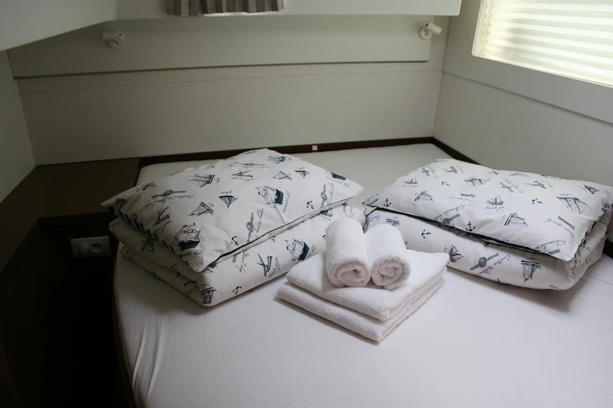 Cabin on Wera of Sweden, a Lagoon 40 catamaran at Dubrovnik, Croatia