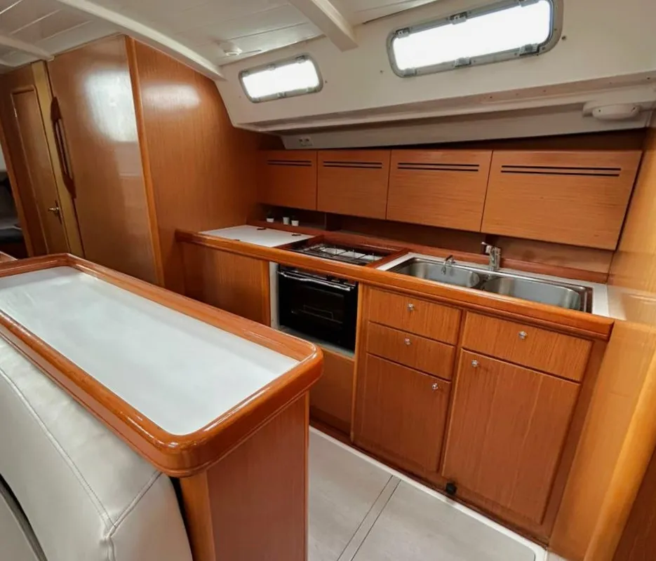 Galley of Leonidas, a Beneteau Cyclades 50.5 sailboat at Athens, Greece