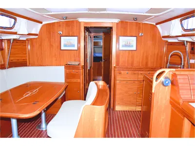 Salon of Daphne, a Bavaria Cruiser 50 sailboat at La Spezia, Italy