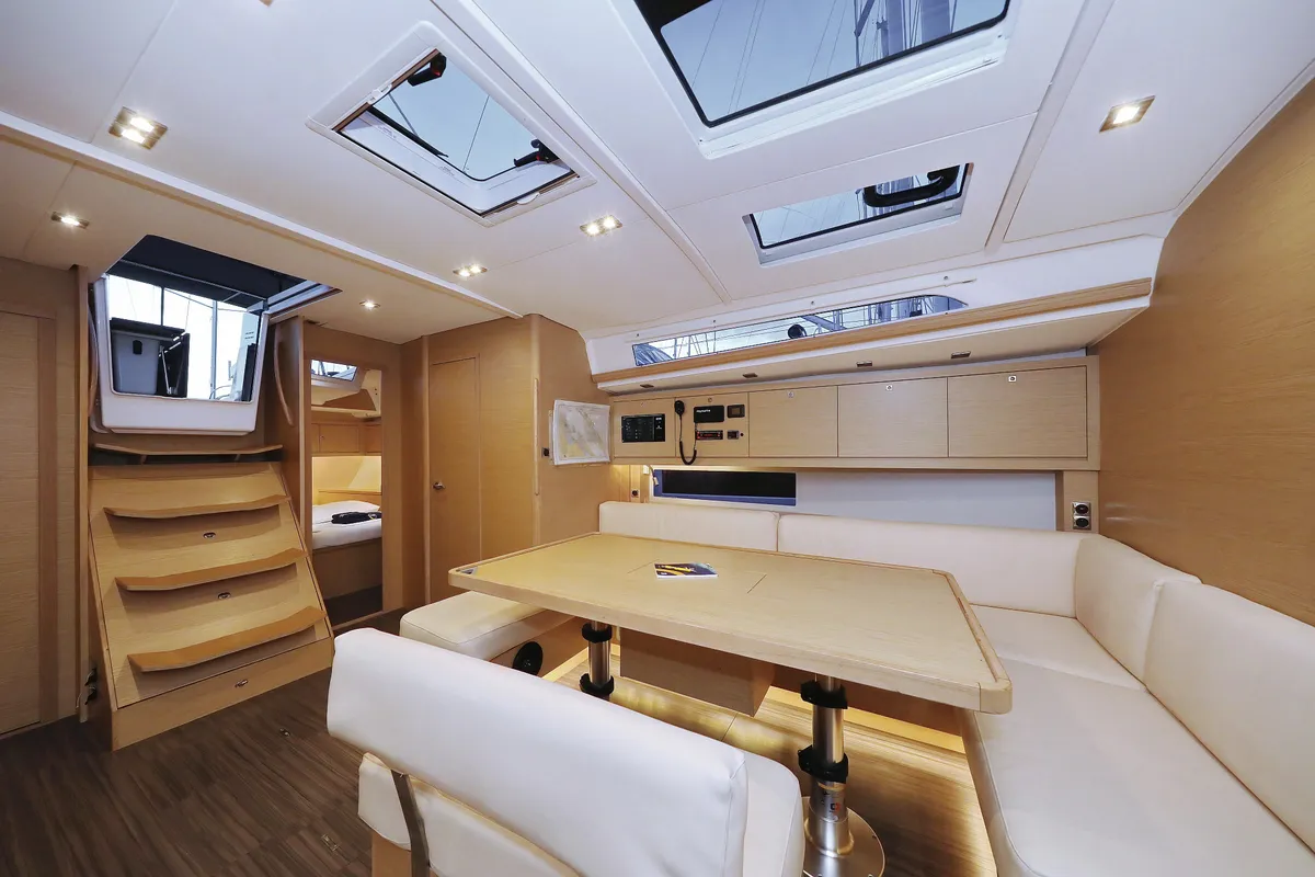Salon of Chill Course, a Dufour 470 sailboat at Grad Trogir, Croatia