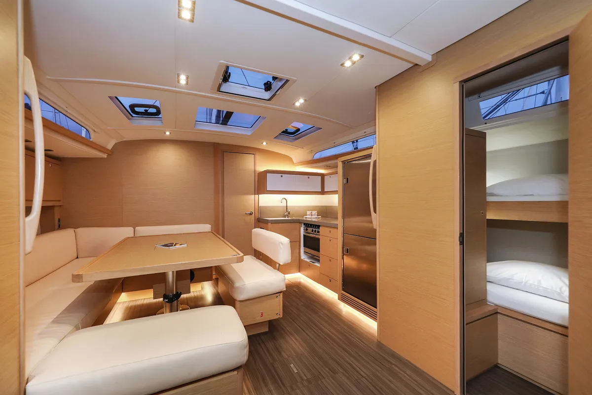 Salon of Chill Course, a Dufour 470 sailboat at Grad Trogir, Croatia