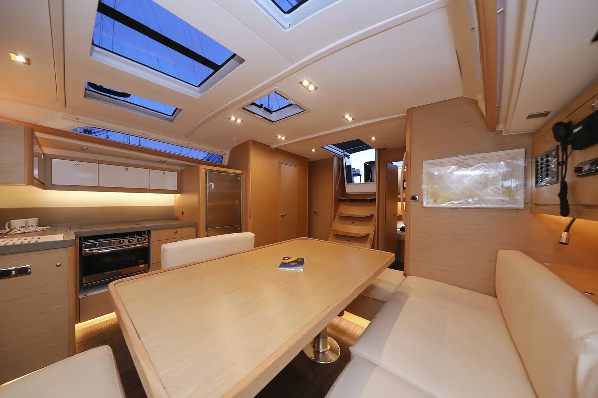 Salon of Chill Course, a Dufour 470 sailboat at Grad Trogir, Croatia