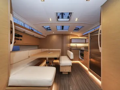Salon of Chill Course, a Dufour 470 sailboat at Grad Trogir, Croatia