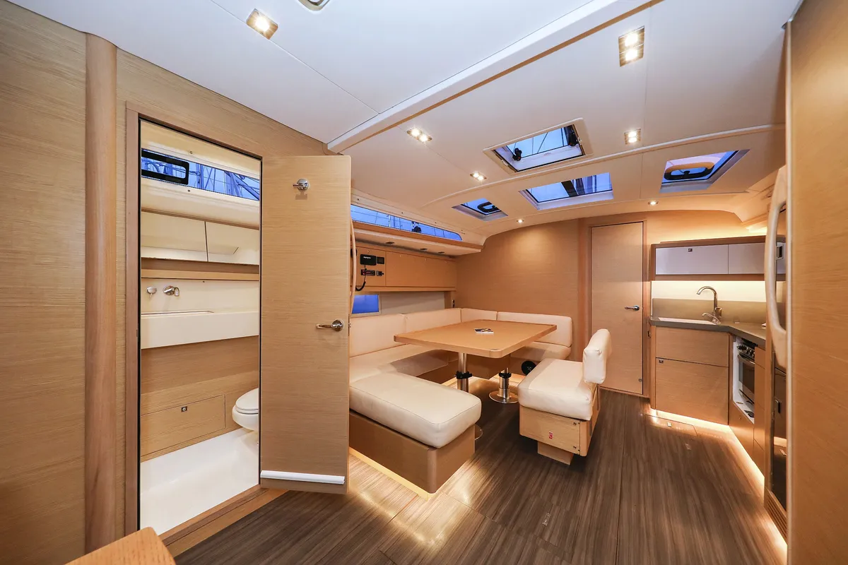 Salon of Chill Course, a Dufour 470 sailboat at Grad Trogir, Croatia