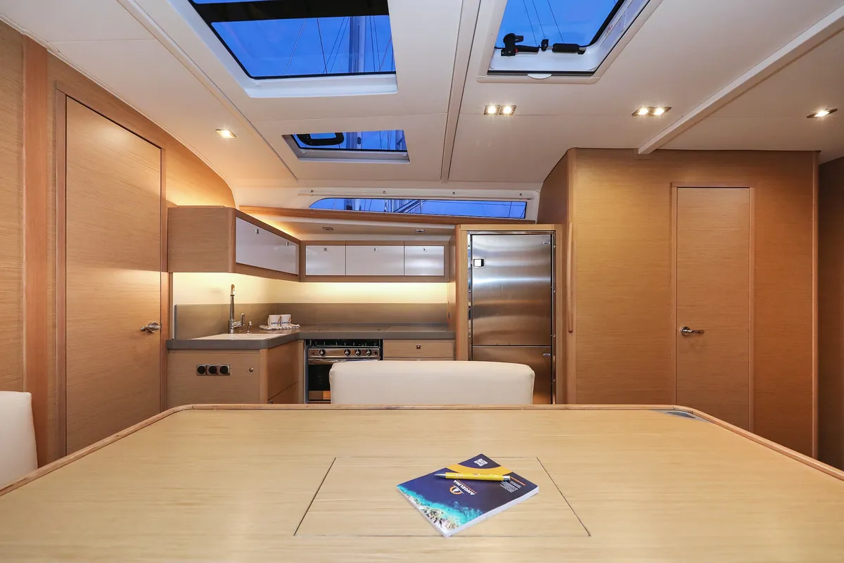 Salon of Chill Course, a Dufour 470 sailboat at Grad Trogir, Croatia