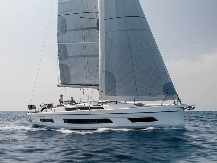 Exterior view of Dufour 41, a sailboat at Palermo, Italy