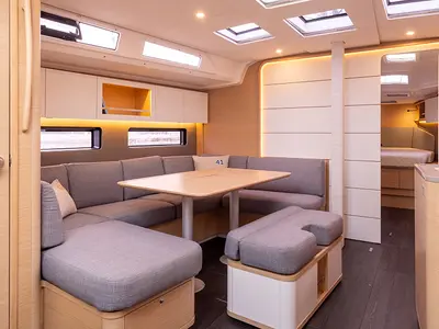 Salon of Dufour 41, a sailboat at Palermo, Italy