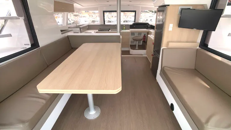 Salon of Jax, a Bali 4.1 catamaran at Općina Rogoznica, Croatia
