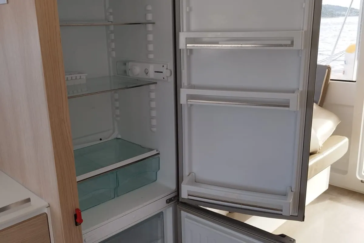 Galley of Jax, a Bali 4.1 catamaran at Općina Rogoznica, Croatia