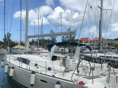 Exterior view of Anchorman, a Beneteau Oceanis 50 sailboat at Municipal Unit of Ellomenos, Greece