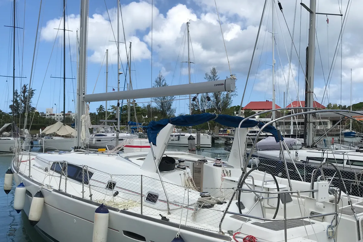 Exterior view of Anchorman, a Beneteau Oceanis 50 sailboat at Municipal Unit of Ellomenos, Greece
