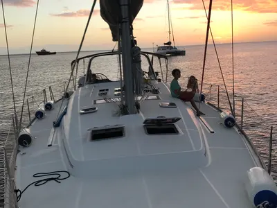 Deck of Anchorman, a Beneteau Oceanis 50 sailboat at Municipal Unit of Ellomenos, Greece