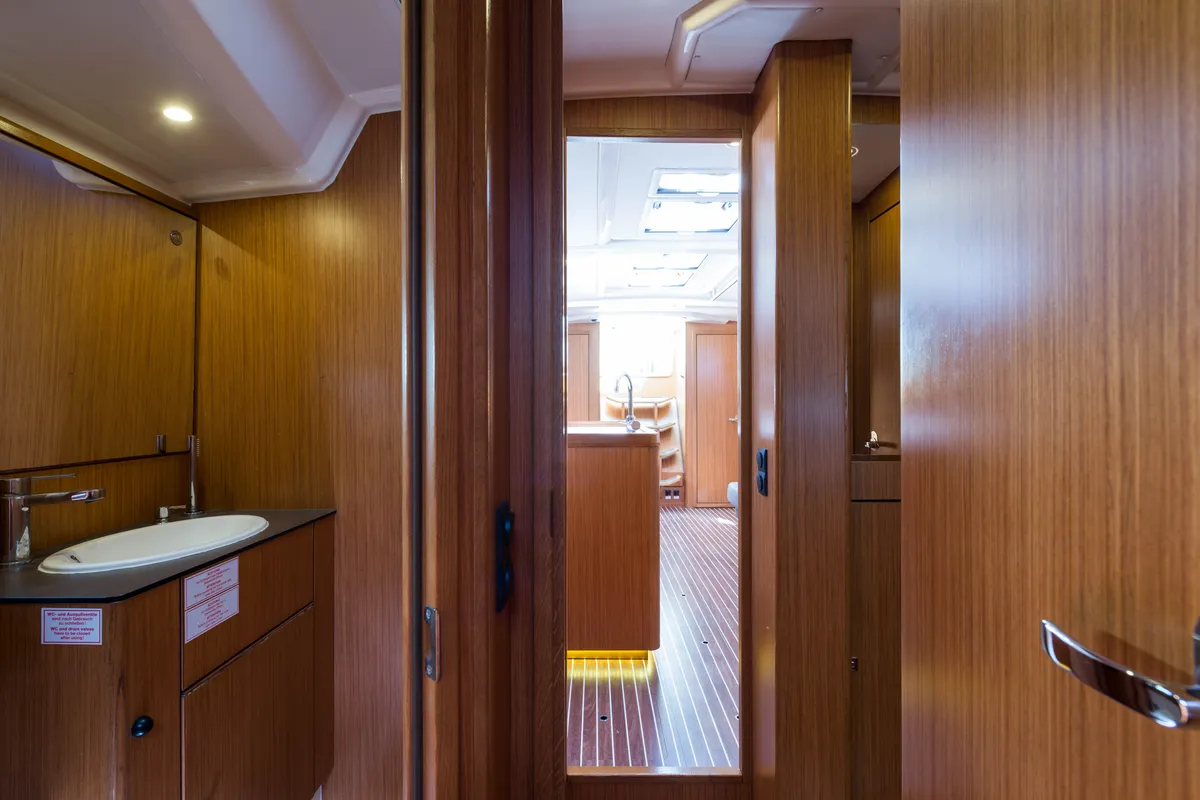 Head on Breathless, a Bavaria Cruiser 56 sailboat at Municipal Unit of Lefkada, Greece