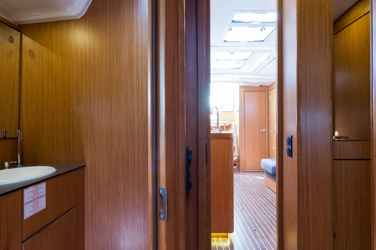 Breathless, a Bavaria Cruiser 56 sailboat at Municipal Unit of Lefkada, Greece