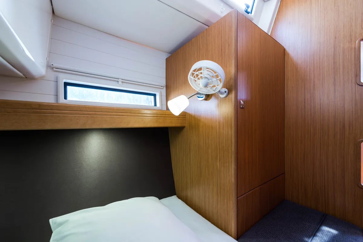 Cabin on Breathless, a Bavaria Cruiser 56 sailboat at Municipal Unit of Lefkada, Greece