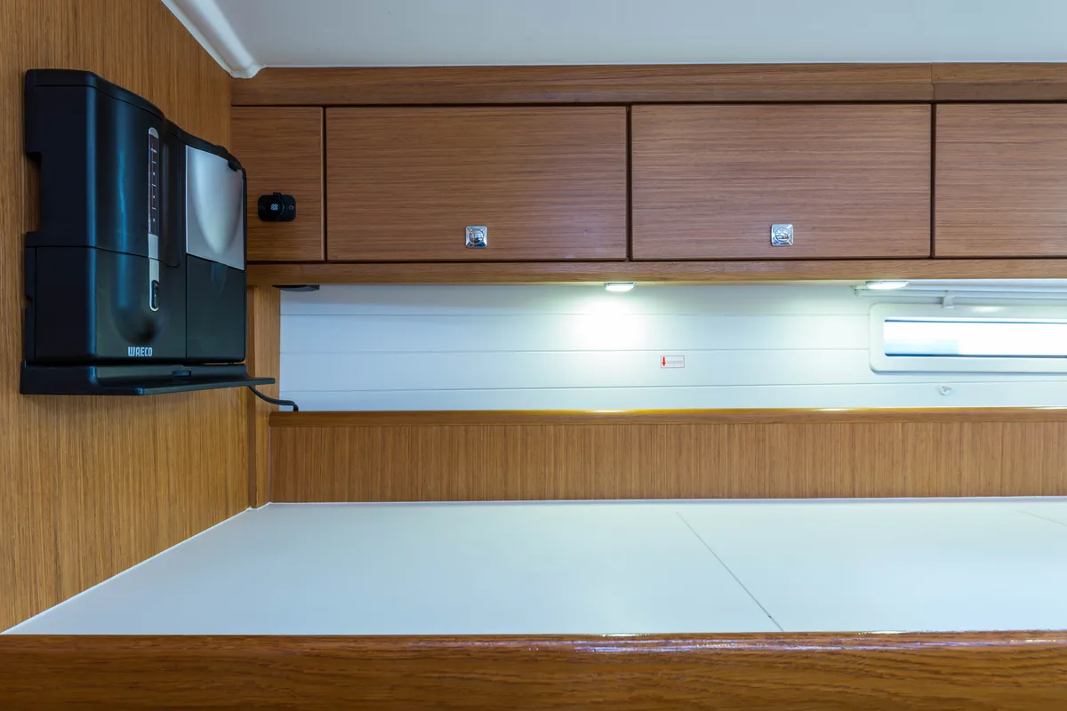 Cabin on Breathless, a Bavaria Cruiser 56 sailboat at Municipal Unit of Lefkada, Greece