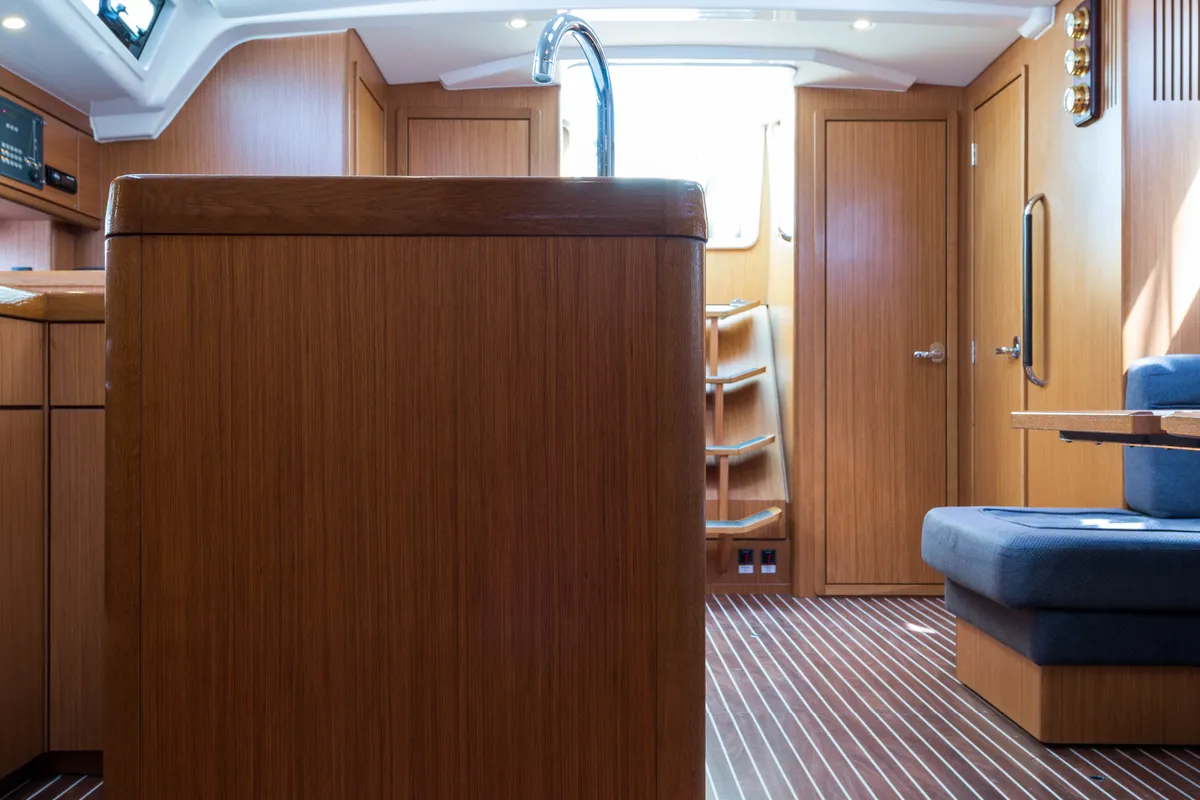 Galley of Breathless, a Bavaria Cruiser 56 sailboat at Municipal Unit of Lefkada, Greece