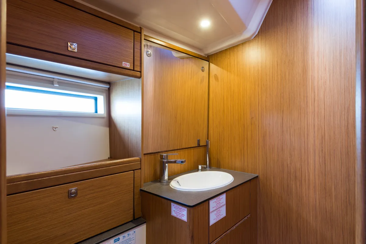 Head on Breathless, a Bavaria Cruiser 56 sailboat at Municipal Unit of Lefkada, Greece