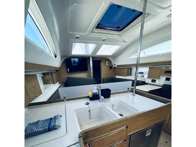 Galley of ATLA, a Elan Impression 40 sailboat at Novi Vinodolski, Croatia