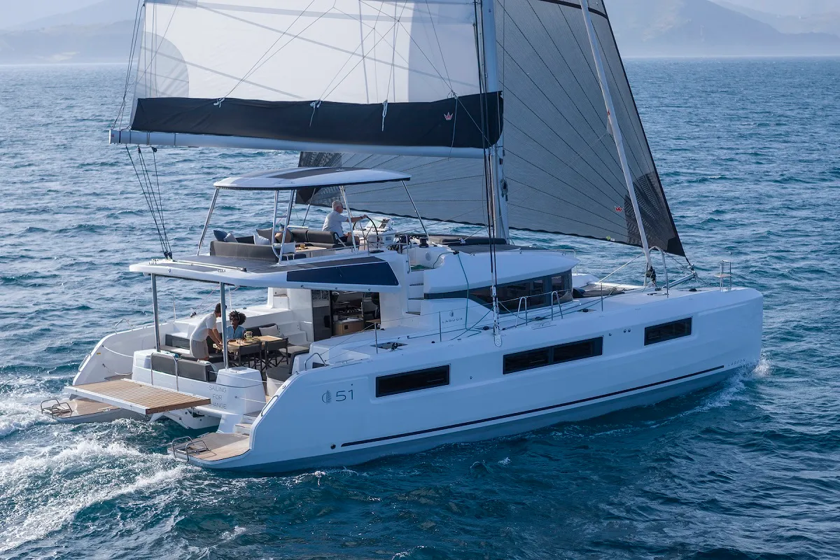 Queen Victoria, a Lagoon 51 catamaran at Grad Trogir, Croatia