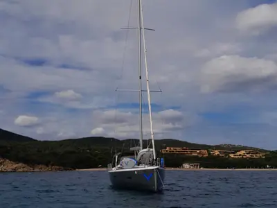 Galley of Newt, a Dufour 460 GL sailboat at Olbia, Italy