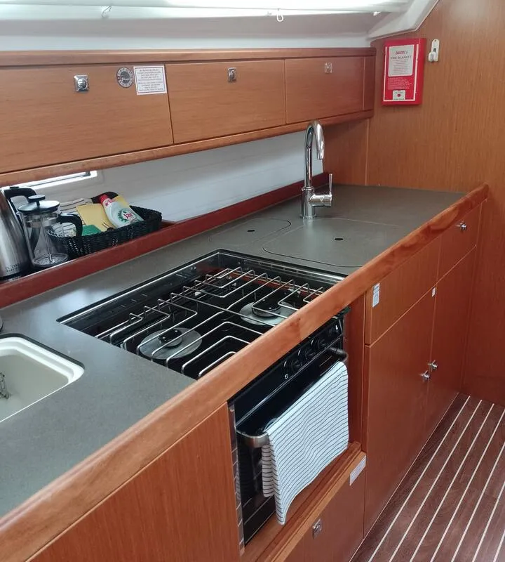 Galley of Summer elli, a Bavaria Cruiser 41 sailboat at Palma de Mallorca, Spain