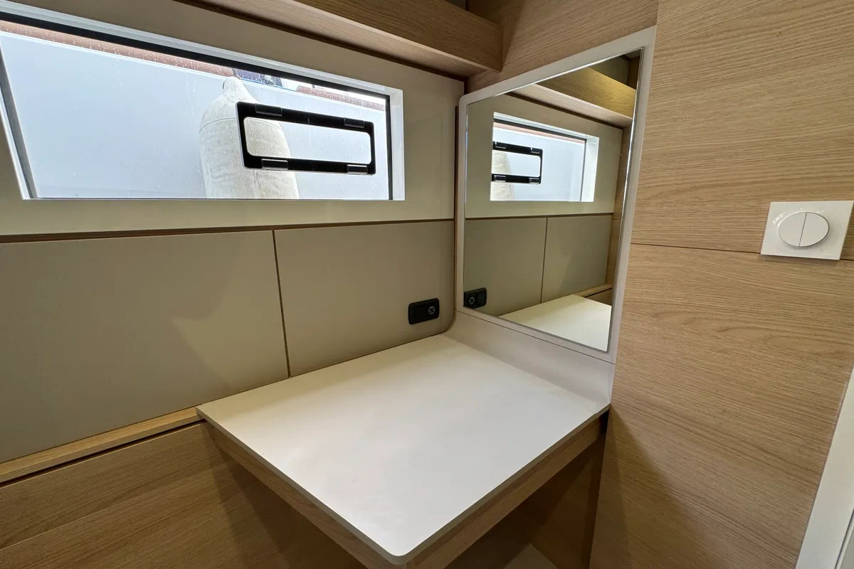Cabin on Good Luck, a Aventura 45 catamaran at Grimaud, France