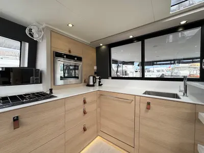 Galley of Good Luck, a Aventura 45 catamaran at Grimaud, France