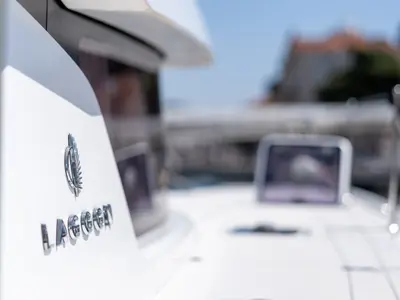 Deck of Jutka, a Lagoon 42 catamaran at Dubrovnik, Croatia
