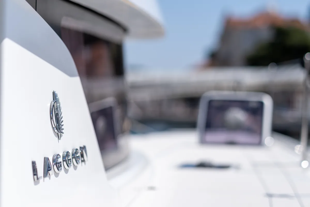 Deck of Jutka, a Lagoon 42 catamaran at Dubrovnik, Croatia
