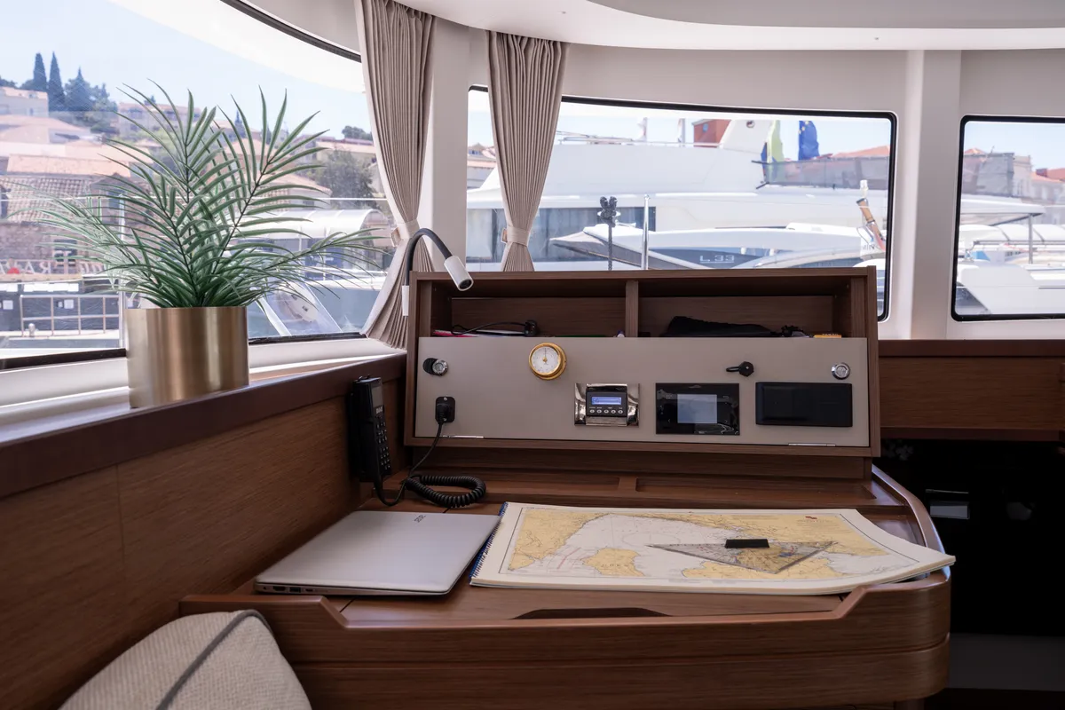 Salon of Jutka, a Lagoon 42 catamaran at Dubrovnik, Croatia