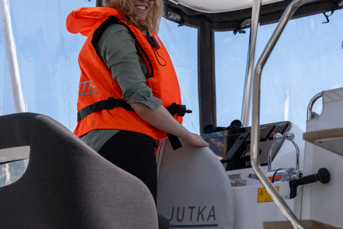 Cockpit of Jutka, a Lagoon 42 catamaran at Dubrovnik, Croatia