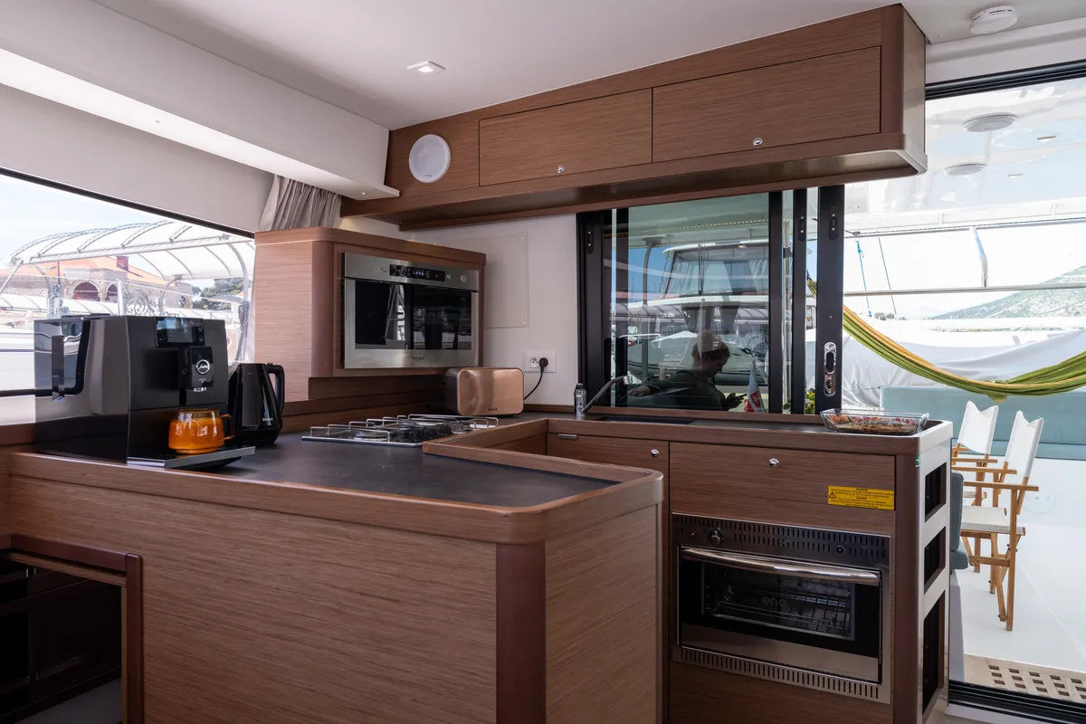 Galley of Jutka, a Lagoon 42 catamaran at Dubrovnik, Croatia
