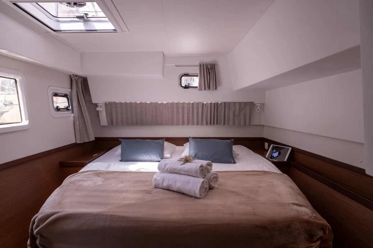 Cabin on Jutka, a Lagoon 42 catamaran at Dubrovnik, Croatia
