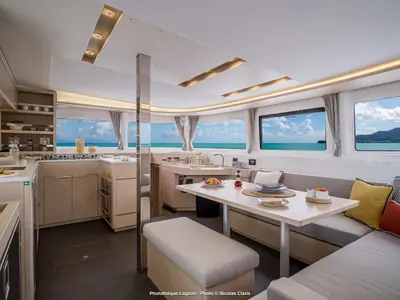 Galley of Paradise, a Lagoon 46 catamaran at Grad Trogir, Croatia