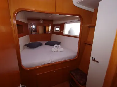 Cabin on Victoria, a Lagoon 440 catamaran at Cienfuegos, Cuba