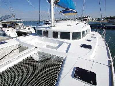 Deck of Victoria, a Lagoon 440 catamaran at Cienfuegos, Cuba