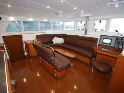 Salon of Victoria, a Lagoon 440 catamaran at Cienfuegos, Cuba