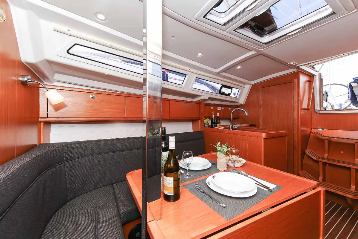 Salon of Lara, a Bavaria Cruiser 34 sailboat at Zadar, Croatia