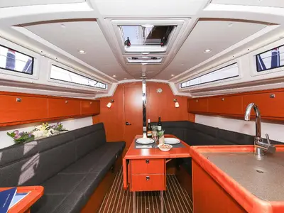 Salon of Lara, a Bavaria Cruiser 34 sailboat at Zadar, Croatia