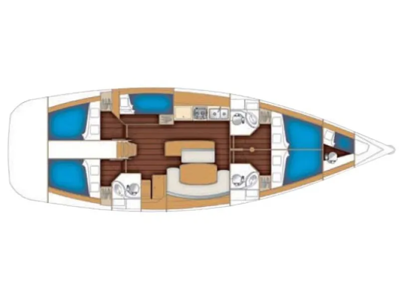Floor plan of Lui, a Beneteau Cyclades 50.5 sailboat at Athens, Greece